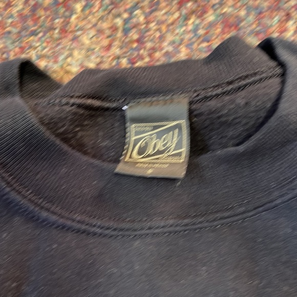 Obey WORLDWIDE Crew Neck | Women's Small | Maroon Color Floral Print - Picture 3 of 3